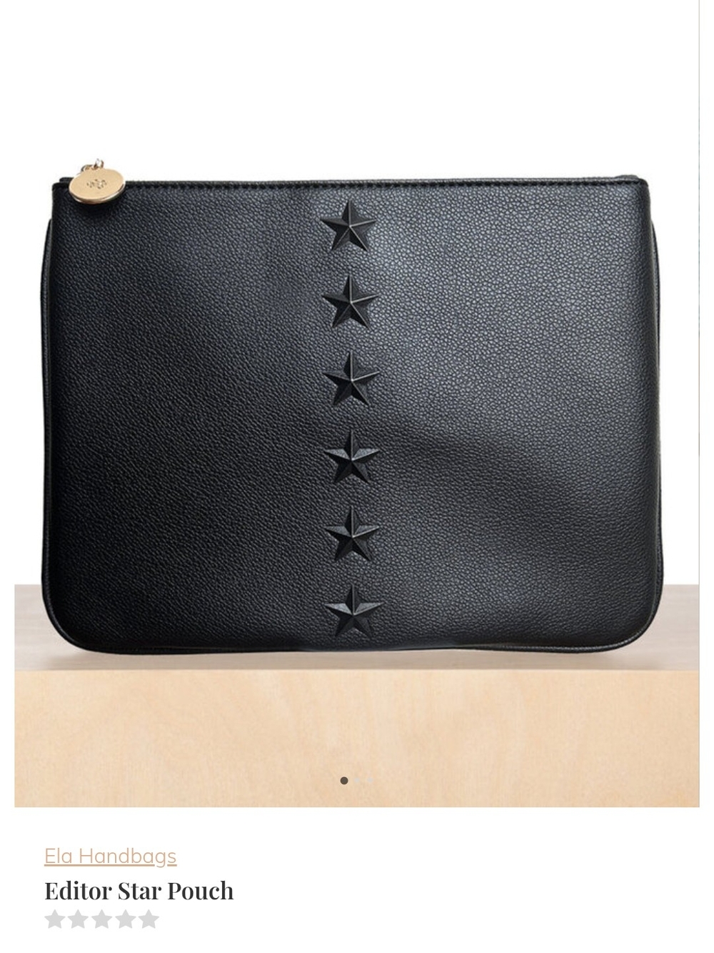 NWOT Ela Editor Star Pouch in Black